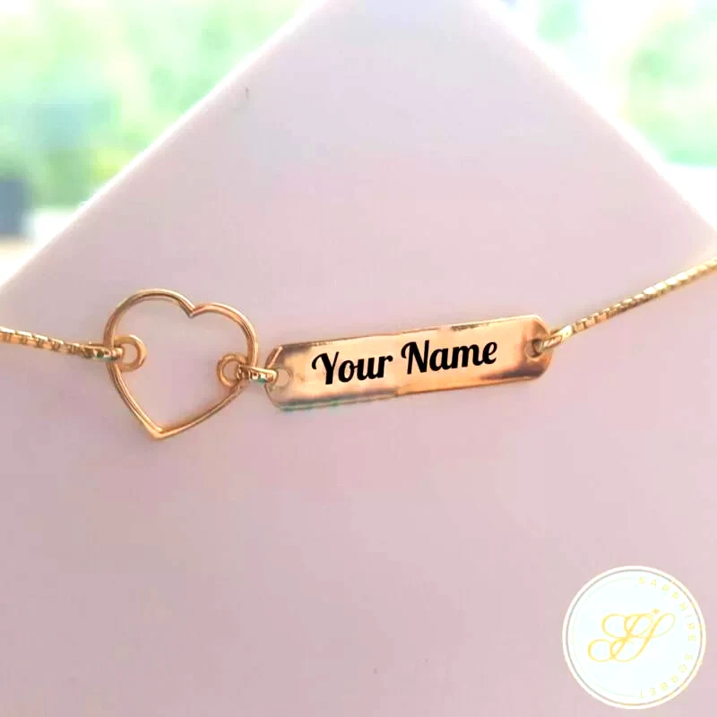 Custom Name Hearts Bracelet