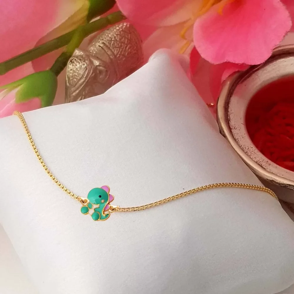 Dinosuar Silver Rakhi for kids