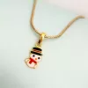 Snowman Gold Pendant for Kids