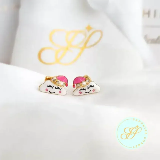 Cappy-Cloud-Kids Gold Studs