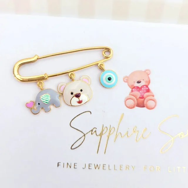 Teddy-Elie-Evil Eye baby Pin