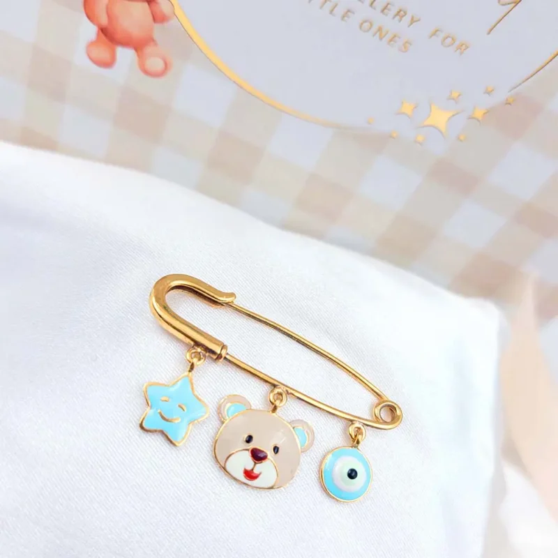 Cute Star-Teddy bear-Evil eye Baby Pin