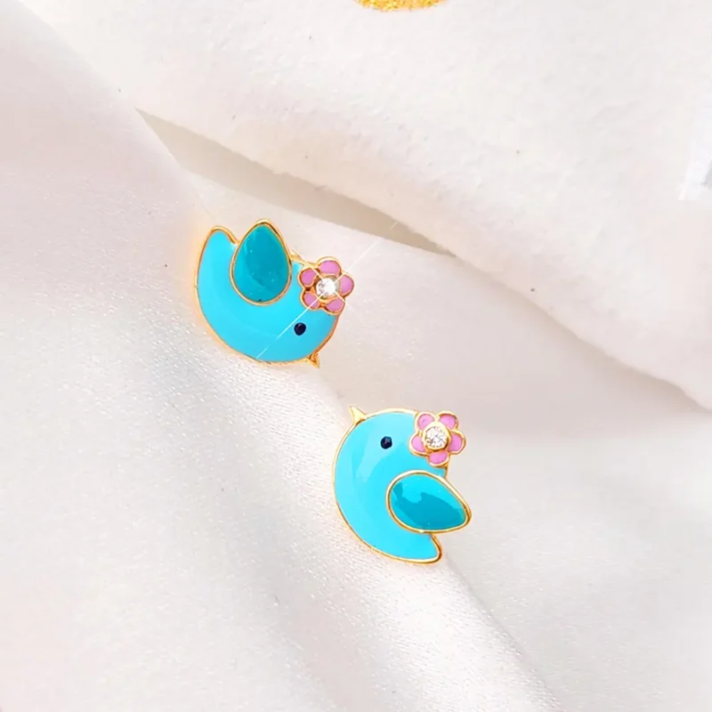 Birdie Kids Gold Earrings