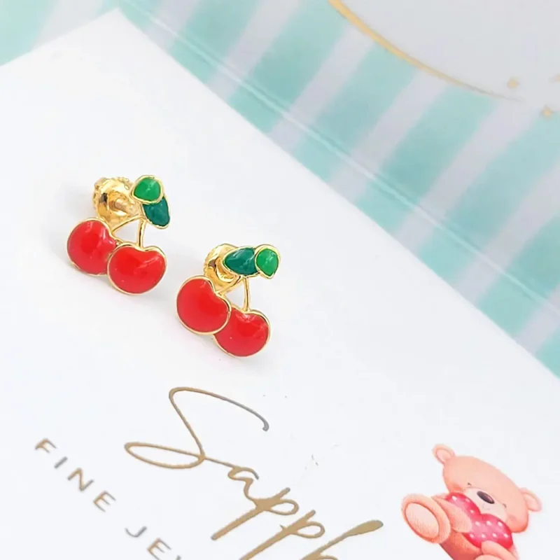 Cherry Kids Gold Studs