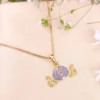 Cinderellas' Carraige Gold Pendant for kids