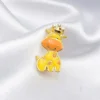 Diamond Giraffe Silver Brooch for baby Gifting