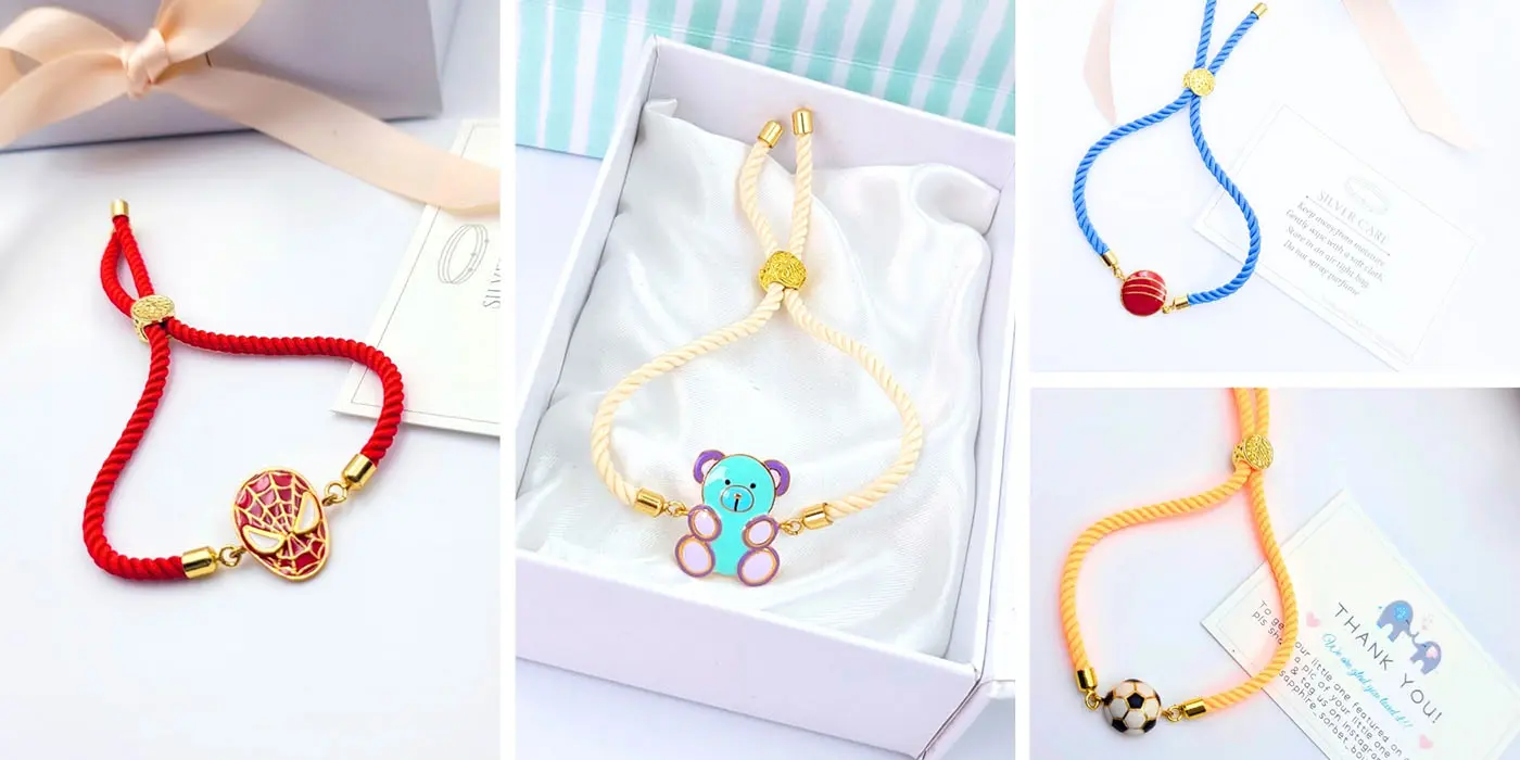 Cute Kids Rakhi in sterling silver