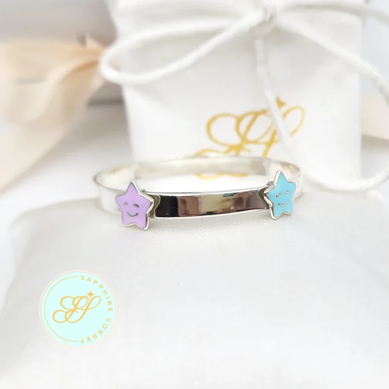 Stars Silver baby Bangles