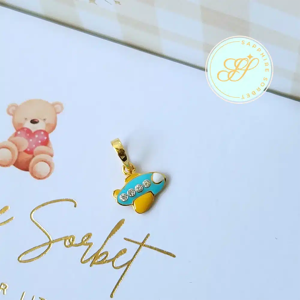 Diamond Aeroplane Kids Pendant