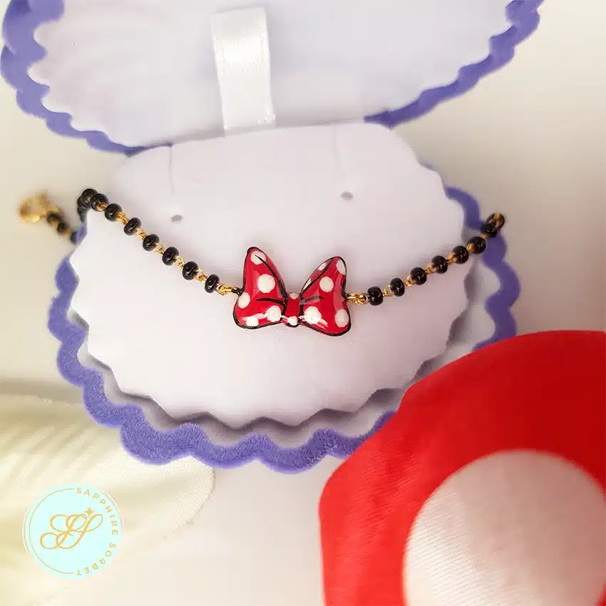 Minnie Mouse Gold Nazariya for baby Girl