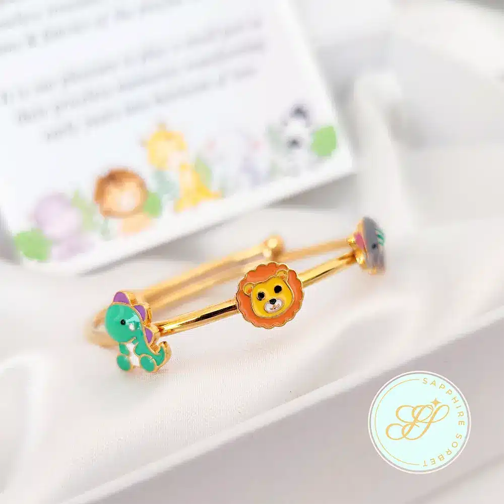 Lion-Dino-Elephant baby bangle