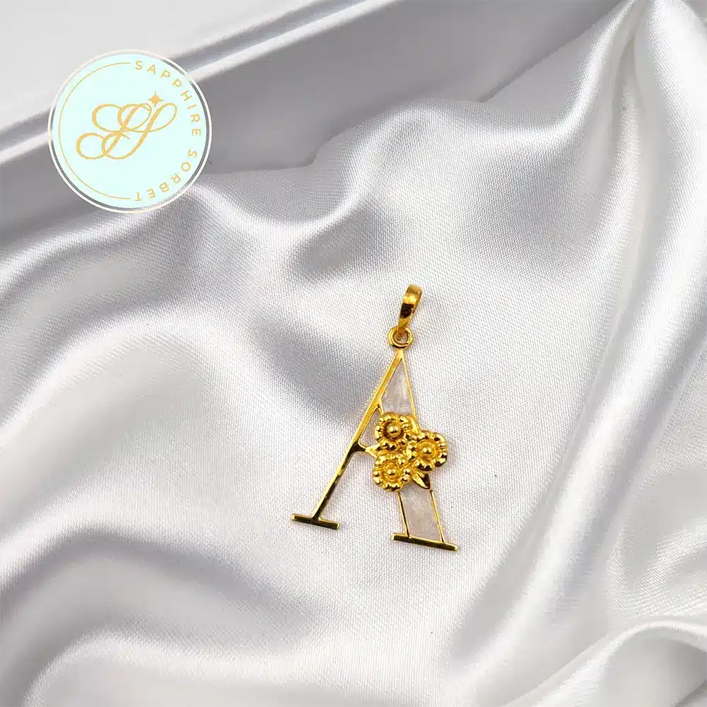 Monogram A Pearl White Pendant