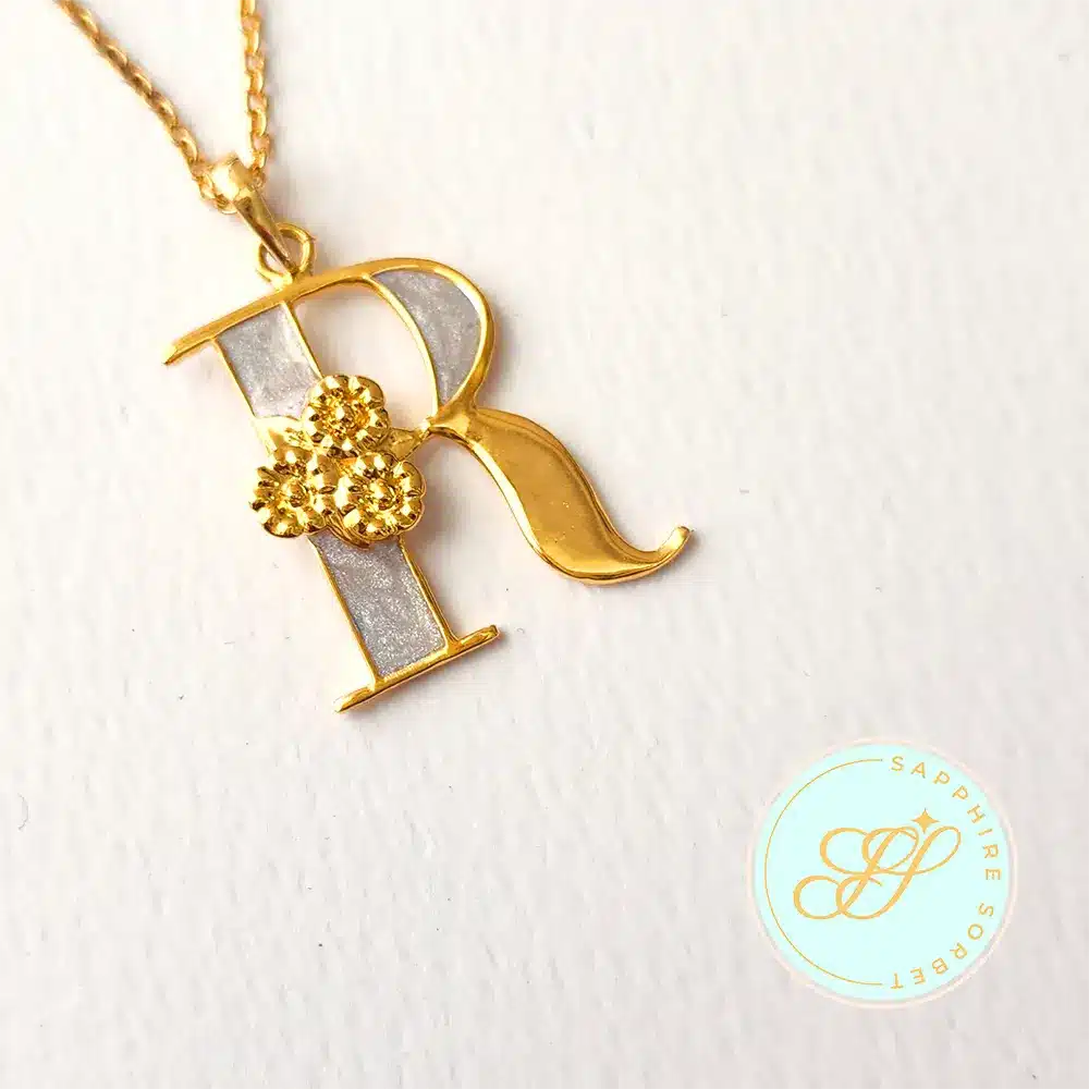 Monogram R Pendant for Girls