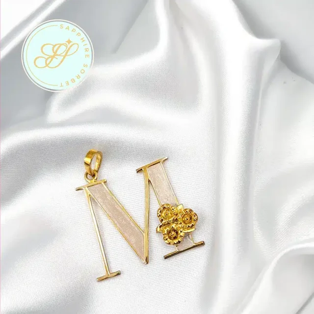 Pearl White M Pendant for Girls