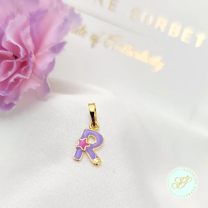 Monogram R Star Gold Kids Pendant