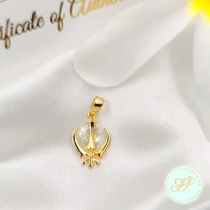 Diamond Khanda Gold Baby Pendant