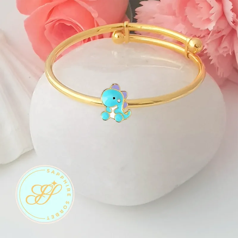 Blue Dinosaur Baby Bangle